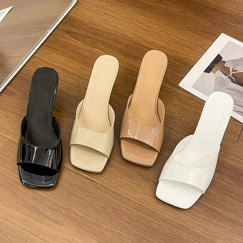 Women High Heel Sandals Summer New Fashion Square Toe Open Toe Women Elegant Casual Comfortable Black High Heel Sandals