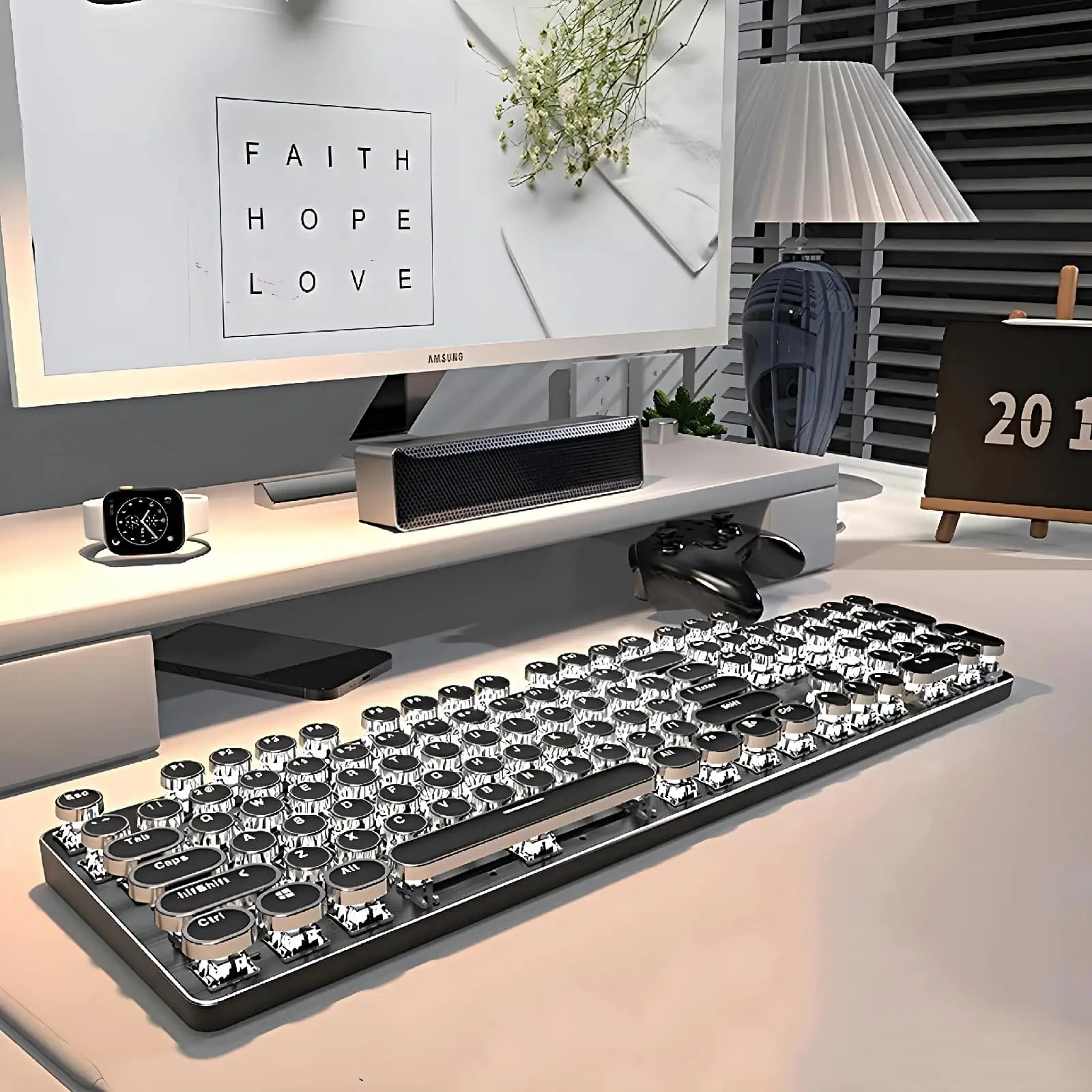 Retro Typewriter Bluetooth Keyboard and Mouse Set 2 – Black