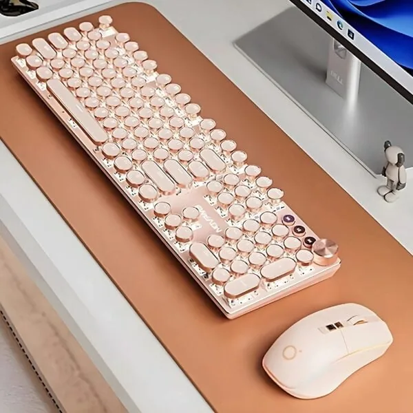 Retro Typewriter Bluetooth Keyboard 2S – Milk Tea Cream