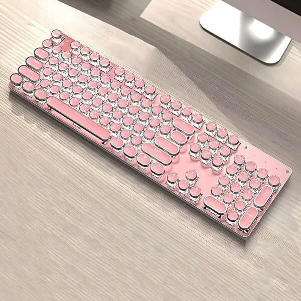 Retro Typewriter Bluetooth Keyboard 2 – Pink