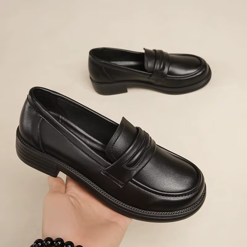 Women's Casual Loafers Slip On Leather Shoes Lightweight Walking Shoes Moccasins Classic Penny Loafer Flats Boat Shoes