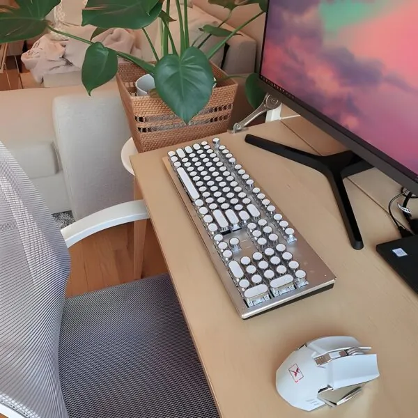 Retro Typewriter Wireless Keyboard and Mouse Set