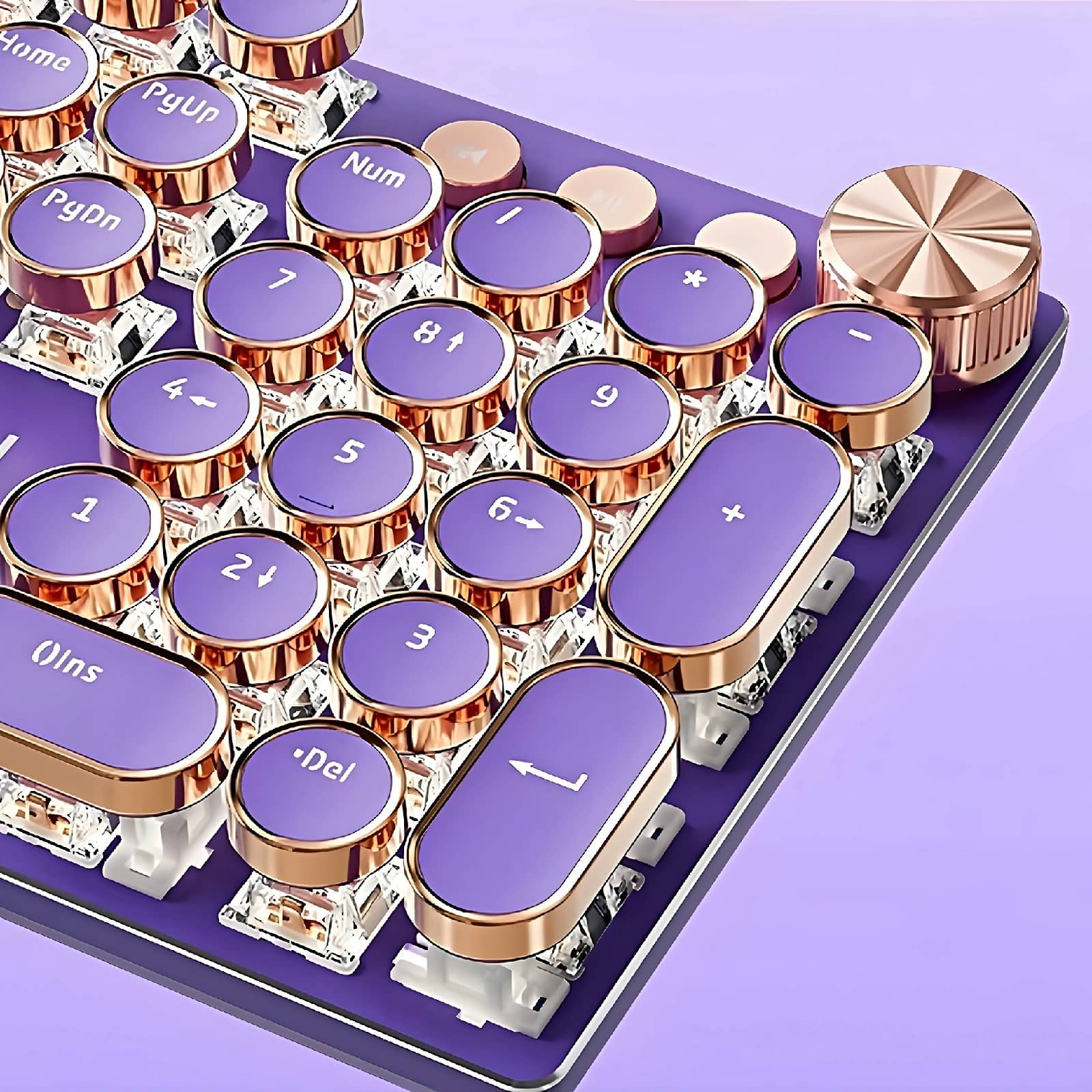 Retro Typewriter Bluetooth Keyboard 2S – Lavender Purple