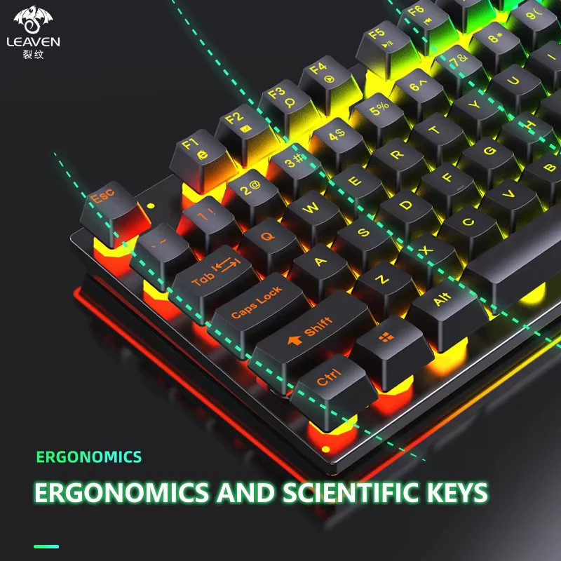 RGB Lighting Desktop Game Combo Set Home Mouse and Mechanical Keyboard with Wired Connection Keyboard and Mouse