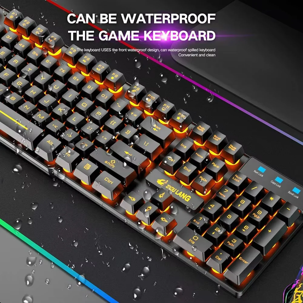 RGB Lighting Desktop Game Combo Set Home Mouse and Mechanical Keyboard with Wired Connection Keyboard and Mouse